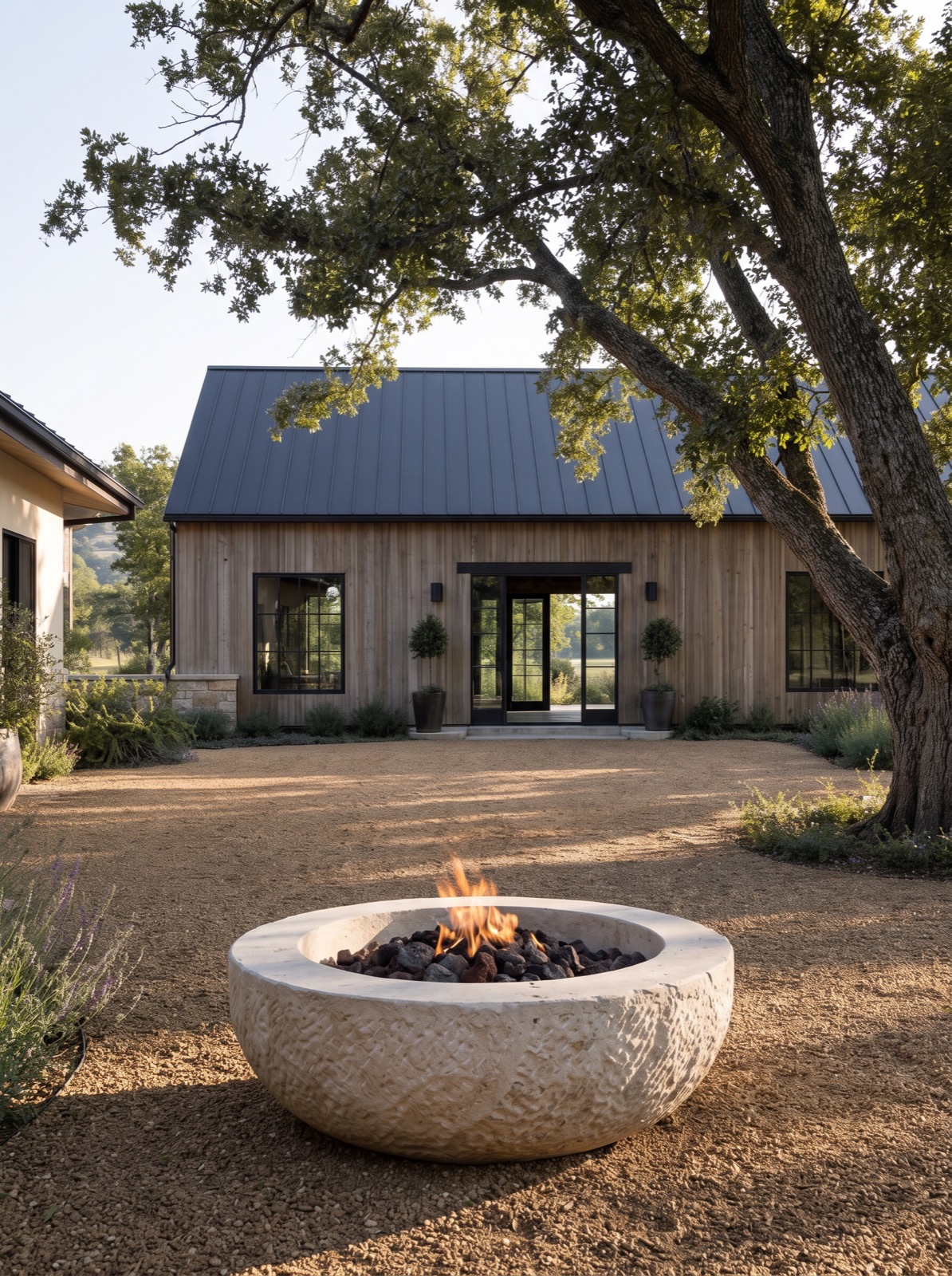 Concept rendering of the timber barn structure adjoining the courtyard