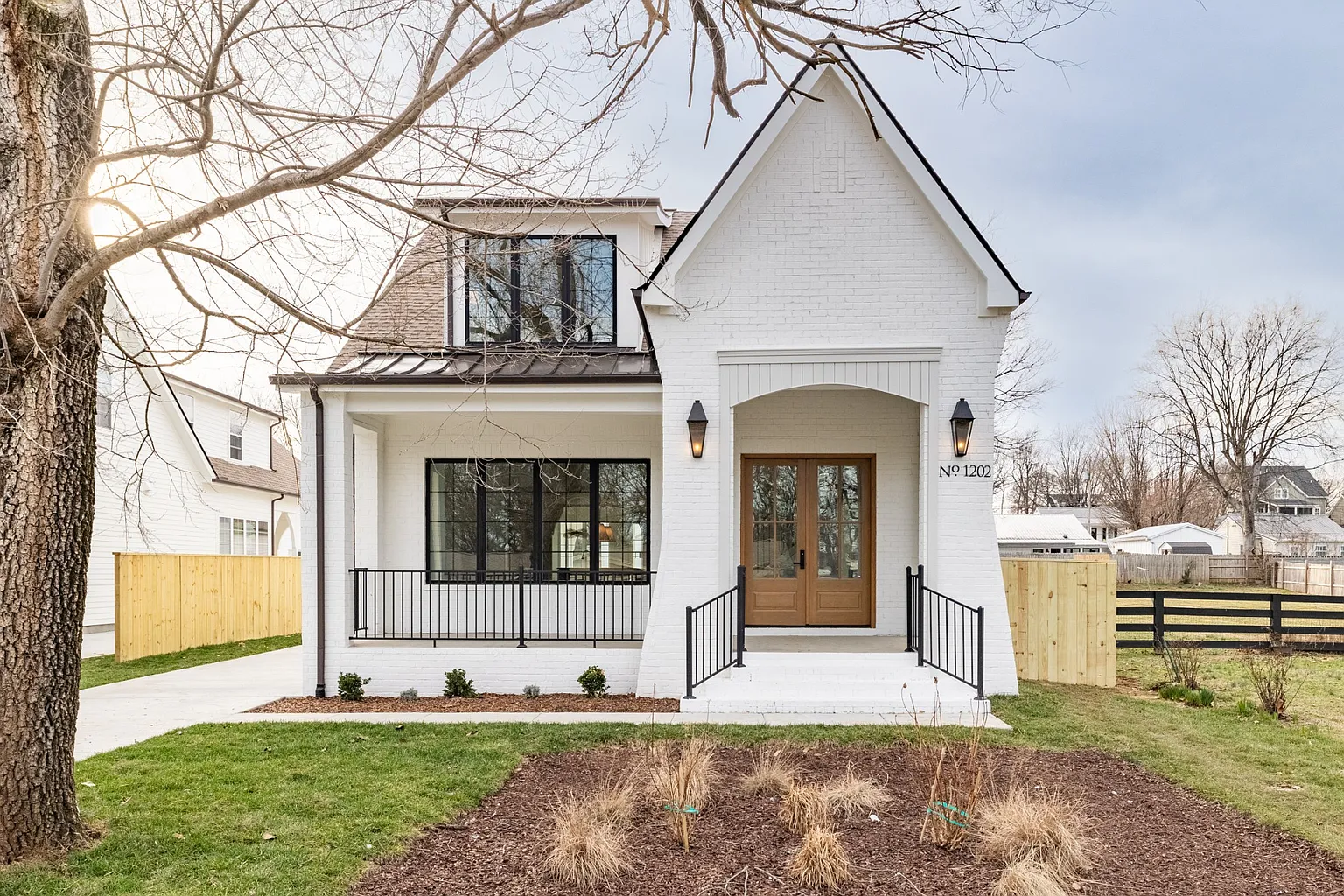 White brick cottage exterior, Nashville TN